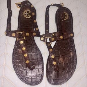 Tory Burch Snake Chocolate Brown Sandal